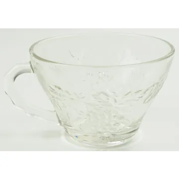 Anchor Hocking - Vintage Clear Pattern - Snack Cup & Plate Set
