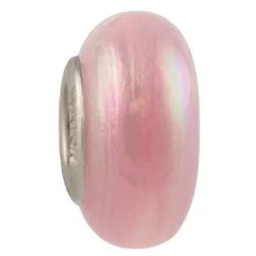 Fenton Art Glass Artisan Crafted Bead - Blush - Sterling Silver Lined