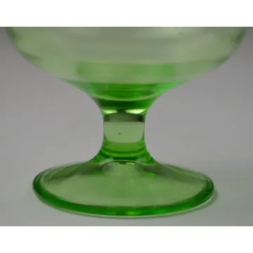 Vintage Green Depression Glass Low Sherbet - 3 Tall