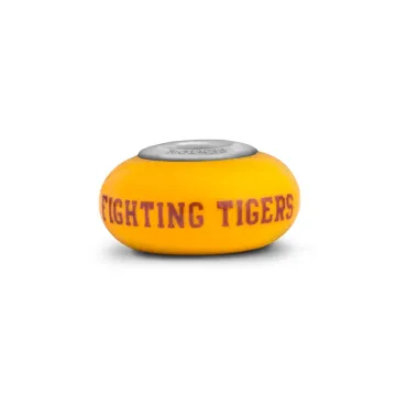 Fenton Yellow Glass Collegiate Bead - Louisiana State LSU - Sterling Silver Line