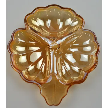 Jeannette Glass - Doric Iridescent (Marigold) Pattern - Three Part Candy Dishes