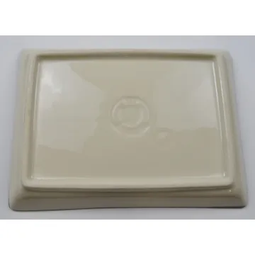 Homer Laughlin - Green Stripe Pattern - Square Plate