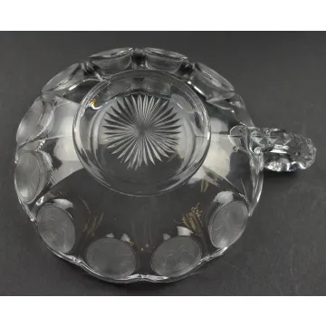Fostoria - Coin Glass Clear Pattern - Handled Nappy - 5.25 Round