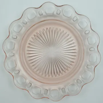 Anchor Hocking - Lace Edge Pink Pattern - Luncheon Plate