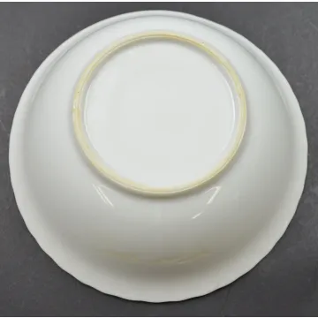 White China Rose Design Gold Trimmed Bowl - 6 Round