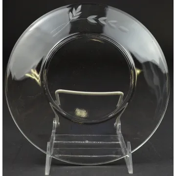 Clear Glass Luncheon Plate - Etched Wheat Pattern - 8 Round