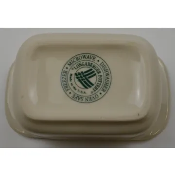 Longaberger Pottery Holly Pattern - Sweetener Holder - 4.25 Wide