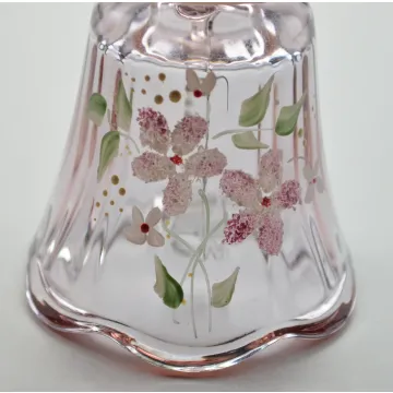 Fenton Art Glass Violet / Purple Hand Painted Bell - 4 Tall