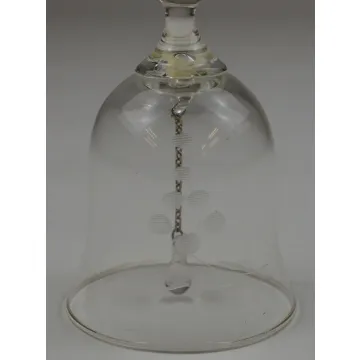 Clear Etched Glass Bell With Frosted Animal Handle - 5.875 Tall
