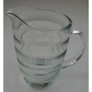 Ribbed Pattern Clear Glass Beverage Pitcher - 8.125 Tall