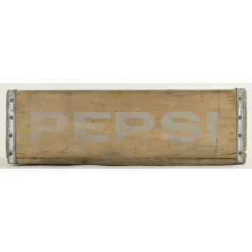 Pepsi Cola Crate - Wood Grain Carrier - Signer 1983