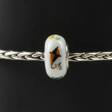 Fenton Art Glass Artisan Crafted Bead - Kappa Alpha Theta - Sterling Silver Core