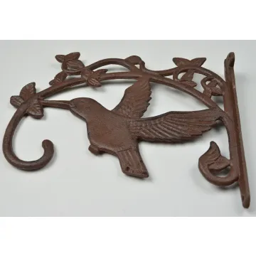 Decorative Hummingbird Design Cast Iron Plant Hanger - 8.625 Tall