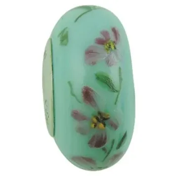 Fenton Art Glass Artisan Bead - Overture To Spring - Sterling Silver Lined