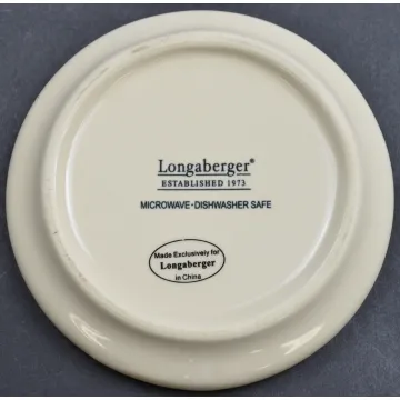 Longaberger Pottery - Peppermint Twist Pattern - Coasters - Set Of Four