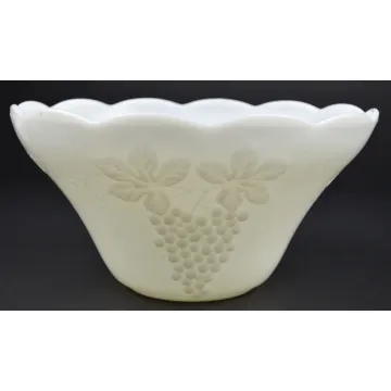 Anchor Hocking Vintage Milk Glass Pattern - Punch Bowl - 12.375 Wide