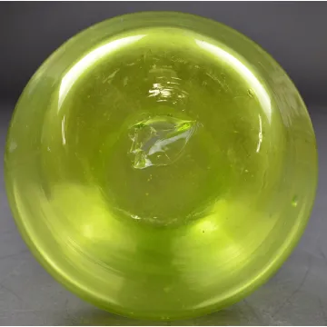 Vintage Hand Blown Glass Vaseline Color Flower Vase - 8 Tall