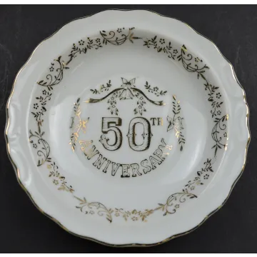 50th Anniversary Creamer & Underplate Set -  With Gold Embellishments