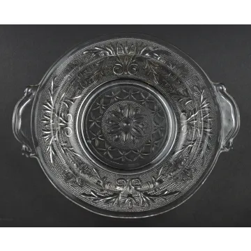 Anchor Hocking Glass - Sandwich Clear Pattern - Butter Dish - 6.375 Round