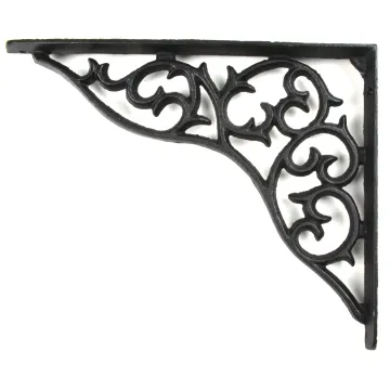 Wall Shelf Bracket - Ornate Pattern - Cast Iron - 10.25 Long