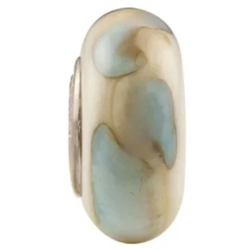 Fenton Art Glass Artisan Bead - Walk On The Beach - Sterling Silver Lined