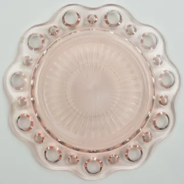 Anchor Hocking - Lace Edge Pink Pattern - Flat Cup Saucer