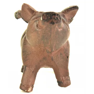 Decorative Metal Sculpture - Flying Pig With Wings - Rust Finish - 4.5 Tall