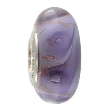 Fenton Art Glass Artisan Crafted Bead - Violet Eyes - Sterling Silver Lined