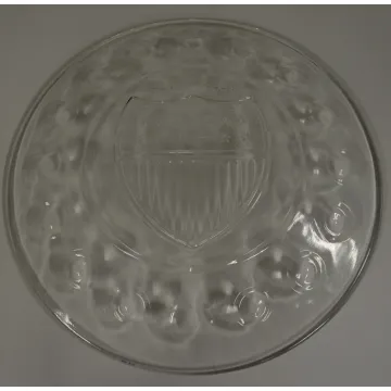 Clear Glass Bicentennial Plate - Shield Pattern - 1776 - 1976 - 8 Round