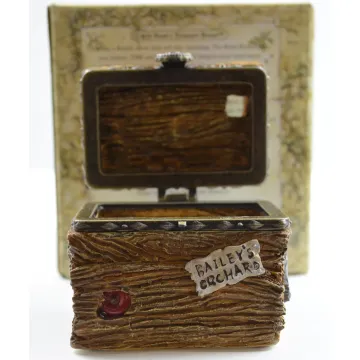 Boyds Bears Candice's Apple Crate With Doc McNibble - Resin Treasure Box
