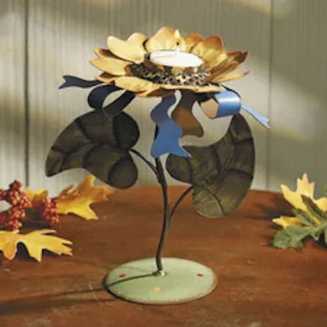 Sunflower Metal Table Top Decoration - Tea Light Candle Holder