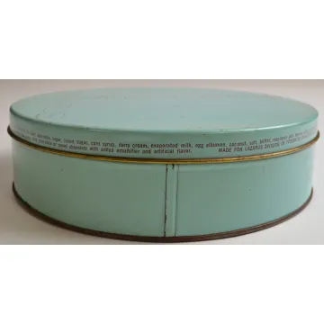 Lazarus Department Store Assorted Chocoates 32 Oz. Round Blue Tin - 8.5 Wide