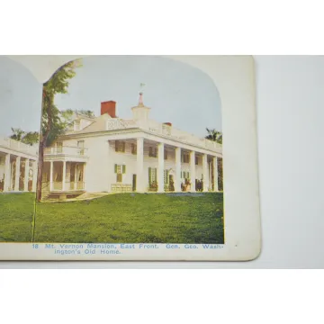 Antique Stereoview - No. 18 - Mt. Vernon Mansion, East Front. Gen. Geo. Washington's Old Home