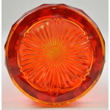 Art Glass Amberina Stetch Vase With Amber Crest - 16.75 Tall