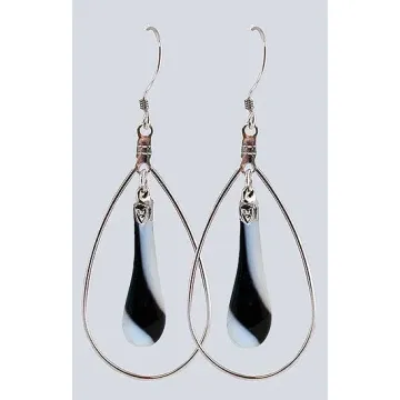 Fenton Art Glass - Hoop Style Teardrop Earrings - Spectators