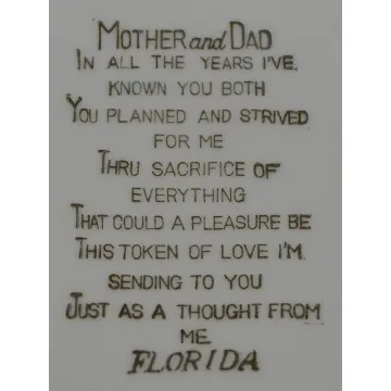Mother And Dad Wall Hanging Plate - 8.25 Wide