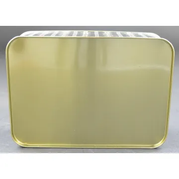 Season's Greetings Black & Red Christmas Tin - 7.375 Wide