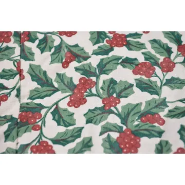 Longaberger Basket Liner - Holly Pattern