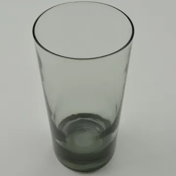 Flat Tumbler - Smoke Grey Glass - Weighted Bottom - 5.5 Tall