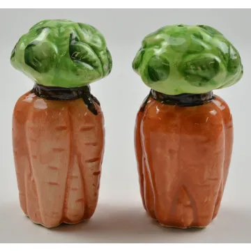 Ceramic Salt & Pepper Shakers - Carrots - 3.5 Tall