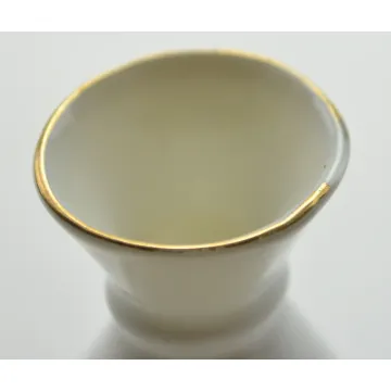 Mini Vase - White With Floral Pattern And Butterfly - 3.5 Tall