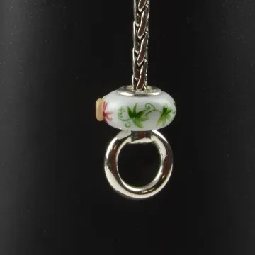 Fenton Art Glass Artisan Crafted Bead - Alpha Phi - Sterling Silver Lined