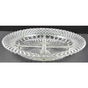 Anchor Hocking - Miss America Clear Pattern - Four Part Relish Dish