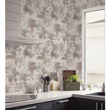 G67989 Brick Wallpaper Grey, Beige, Clay Organic textures Norwall Wallcovering