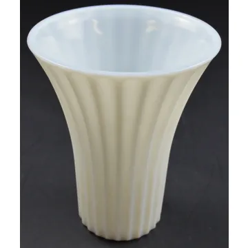 Vintage Flared Milk Glass Flued Flower Vase - 7.25 Tall
