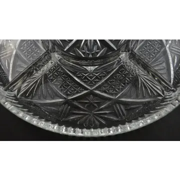 Clear Pressed Glass 5 Part Relsih Dish - 9.375 Wide