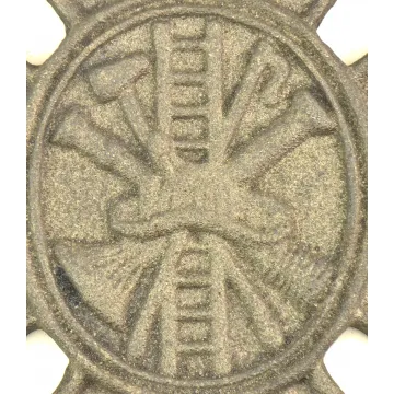 Cast Iron Firefighting Wall Plaque - Grey Finish - 7.75 Wide