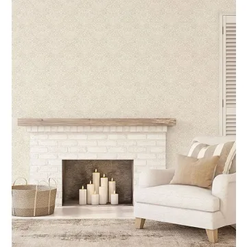 Distressed Paisley Wallpaper Beige, Cream, Cottage White, Antique Swiss Coffee Norwall Wallcovering FH37547