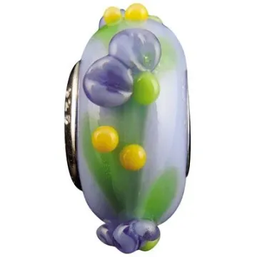 Fenton Art Glass Artisan Bead - Lavender Fields - Sterling Silver Core