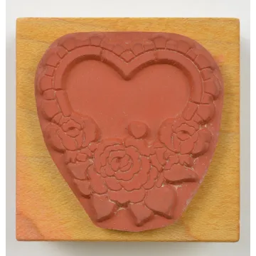 Wood Mounted Rubber Stamp By Comotion Rubber Stamps - Heart Roses